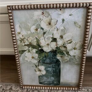 Floral Art Print with Wooden Frame